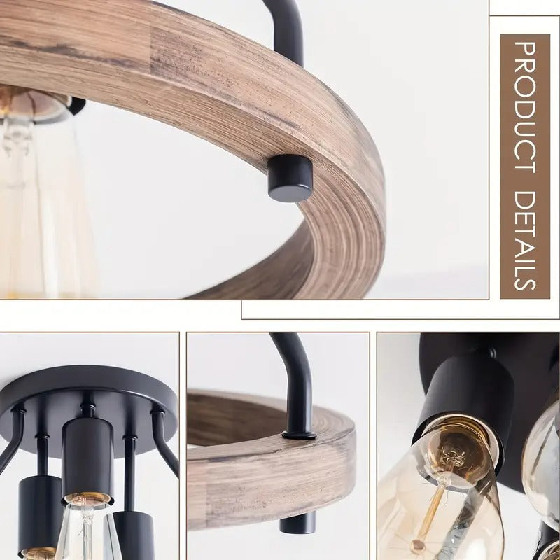 3-Light Semi Flush Mount Ceiling Light Fixture-3